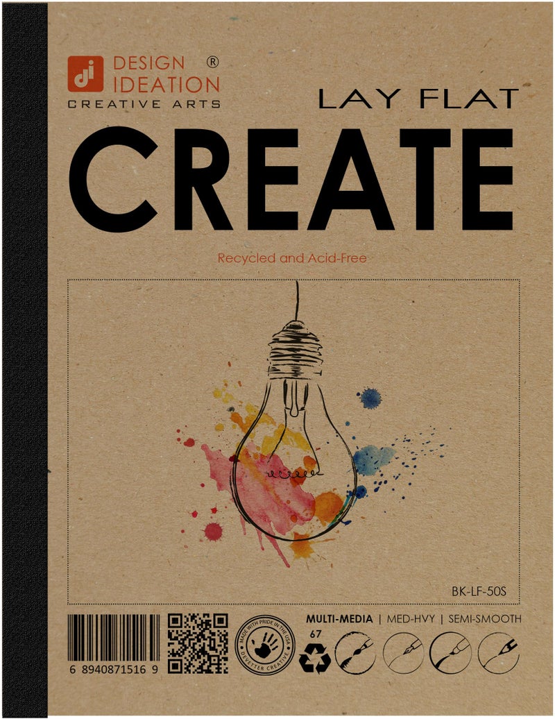 Design Ideation Lay Flat Create. Removable Sheet Sketchbook. Premium Paper. Smart-Bind Reinforced Lay Flat Binding. (8.5" x 11") LF-50100-LS - Image 1